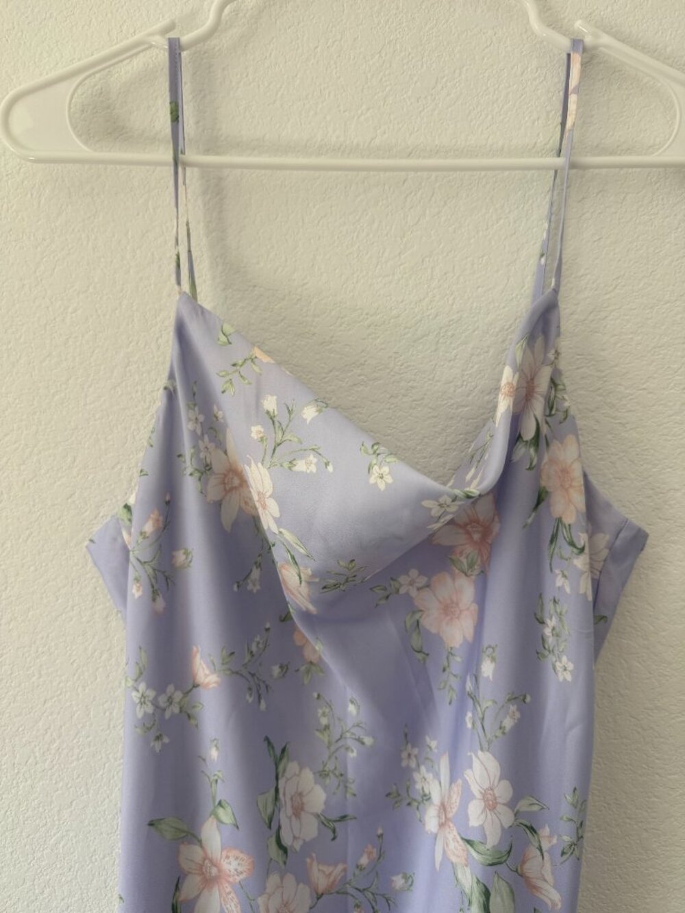 Altar'd State Blythe Floral Satin Slip Dress Lavender Purple Medium Garden Party - Picture 5 of 10